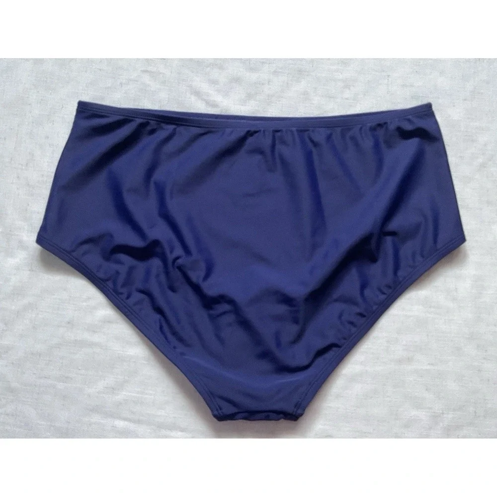 Cusphe Women's Navy Blue High Waist Swim Bottoms Size XL